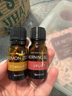 Sparoom Lemon Zest & Morning Bliss Essential Oil Duo - Yellow & Red Labels